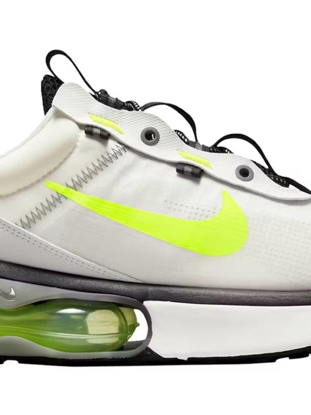 Nike White and Volt Low-Profile Running Shoe